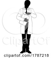 Poster, Art Print Of Scientist Engineer Survey Clipboard Man Silhouette