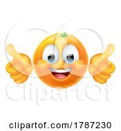 Poster, Art Print Of Orange Fruit Cartoon Emoticon Emoji Mascot Icon