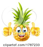 Poster, Art Print Of Pineapple Fruit Cartoon Emoticon Emoji Mascot