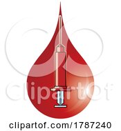 Poster, Art Print Of Syringe And Needle Over A Blood Drop