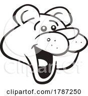 Black And White Cartoon Cougar Mascot