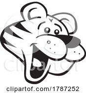 Poster, Art Print Of Black And White Cartoon Tiger Mascot