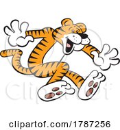 Poster, Art Print Of Cartoon Tiger Mascot Jumping