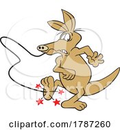 Cartoon Aardvark Shooting Itself In The Foot
