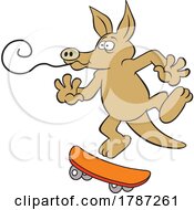 Cartoon Skateboarding Aardvark