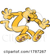 Cartoon Cougar Mascot Jumping
