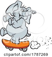 Poster, Art Print Of Cartoon Skater Elephant