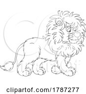Poster, Art Print Of Black And White Male Lion