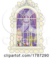 Poster, Art Print Of Cartoon King Looking Out A Window