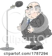 Poster, Art Print Of Fat Politician At A Microphone