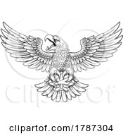 Bald Eagle Hawk Flying Basketball Ball Claw Mascot