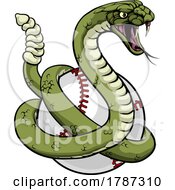 Poster, Art Print Of Rattlesnake Baseball Ball Animal Sport Team Mascot