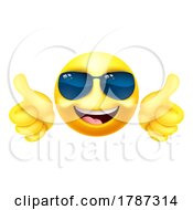 Emoji Emoticon Face In Sunglasses Cartoon Icon by AtStockIllustration