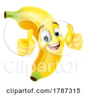 Poster, Art Print Of Banana Fruit Cartoon Character Emoji Mascot