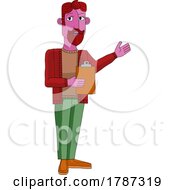 Poster, Art Print Of Man With Clipboard Checklist Pointing Illustration