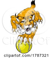 Poster, Art Print Of Wildcat Bobcat Tennis Ball Animal Team Mascot