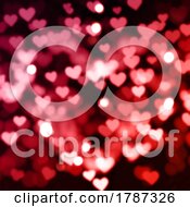 Poster, Art Print Of Abstract Valentines Day Background With Heart Shaped Bokeh Lights