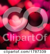 Poster, Art Print Of Valentines Day Background With Heart Shaped Bokeh Lights