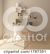 Poster, Art Print Of 3d Render Of A Modern Home Office