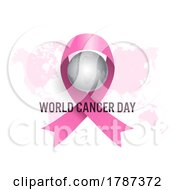 World Cancer Day Background With Pink Ribbon by KJ Pargeter