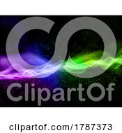 Poster, Art Print Of 3d Colourful Particle Waves Background Design