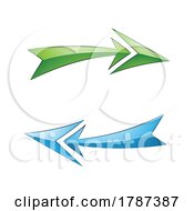 Poster, Art Print Of Glossy Refresh Arrows In Blue And Green Colors