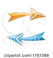Poster, Art Print Of Glossy Refresh Arrows In Blue And Yellow Colors