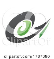 Poster, Art Print Of Hurricane Shaped Arrow In Black And Green Colors