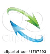 Poster, Art Print Of Refresh Or Recycle Arrows In Blue And Green Colors