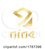 Poster, Art Print Of Golden Symbol For Number 9 On A White Background - Icon 7