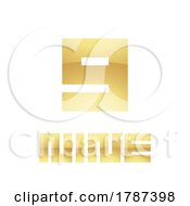 Golden Symbol For Number 9 On A White Background Icon 9