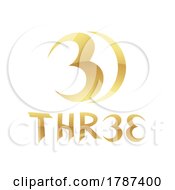 Poster, Art Print Of Golden Symbol For Number 3 On A White Background - Icon 3
