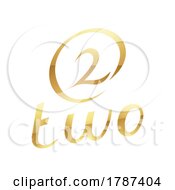 Poster, Art Print Of Golden Symbol For Number 2 On A White Background - Icon 9