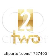 Poster, Art Print Of Golden Symbol For Number 2 On A White Background - Icon 8