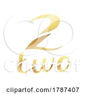 Poster, Art Print Of Golden Symbol For Number 2 On A White Background - Icon 7
