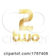 Golden Symbol For Number 2 On A White Background Icon 3