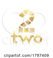 Golden Symbol For Number 2 On A White Background Icon 2