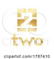 Poster, Art Print Of Golden Symbol For Number 2 On A White Background - Icon 5