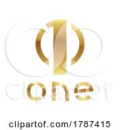 Golden Symbol For Number 1 On A White Background Icon 2
