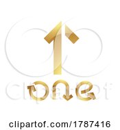Poster, Art Print Of Golden Symbol For Number 1 On A White Background - Icon 3