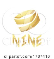 Poster, Art Print Of Golden Symbol For Number 9 On A White Background - Icon 4