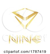 Poster, Art Print Of Golden Symbol For Number 9 On A White Background - Icon 5