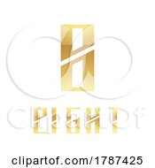 Poster, Art Print Of Golden Symbol For Number 8 On A White Background - Icon 9