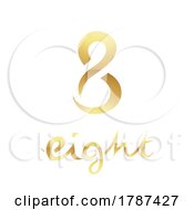 Poster, Art Print Of Golden Symbol For Number 8 On A White Background - Icon 7