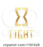 Poster, Art Print Of Golden Symbol For Number 8 On A White Background - Icon 6