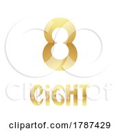 Poster, Art Print Of Golden Symbol For Number 8 On A White Background - Icon 5