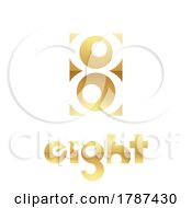 Poster, Art Print Of Golden Symbol For Number 8 On A White Background - Icon 4