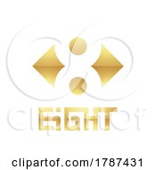 Poster, Art Print Of Golden Symbol For Number 8 On A White Background - Icon 3