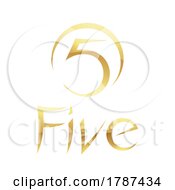 Poster, Art Print Of Golden Symbol For Number 5 On A White Background - Icon 6