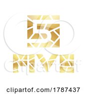 Poster, Art Print Of Golden Symbol For Number 5 On A White Background - Icon 9